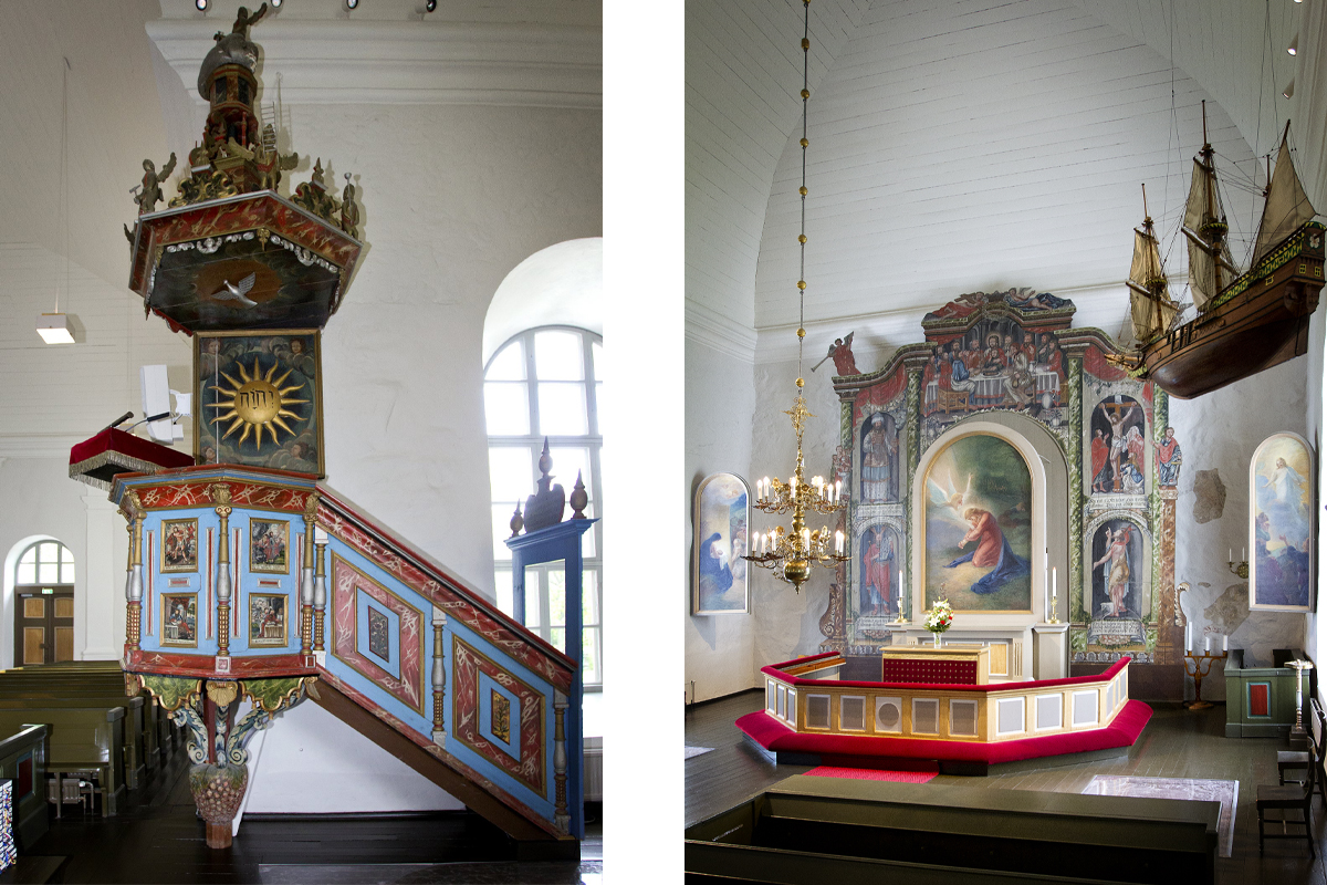 Det är dags att åter öppna dörrarna till kyrkan för gudstjänstbesökare. På söndag firar man festmässa i sockenkyrkan kl 10 och kvällsgudstjänst i stadskyrkan kl 18.  Nattvarden firas som normalt vid altarrunden, men också vid altaret är säkerhetsavstånden utmärkta. Foto: Lisen Forsgård