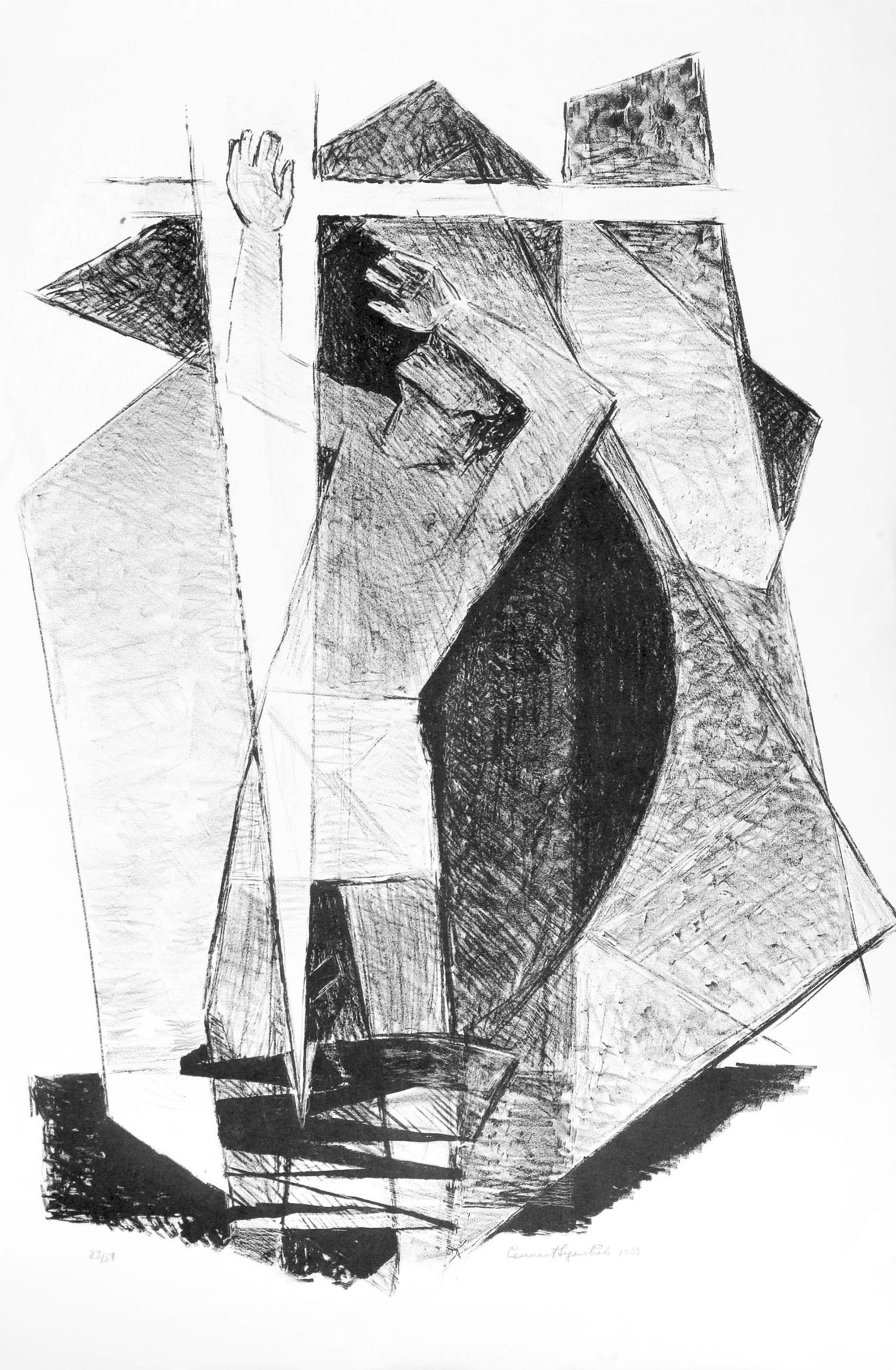 Ratkaisu - Avgörandet
litografia/litografi, 75 x 61 cm, 1959